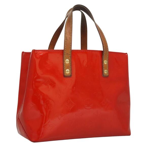 LOUIS VUITTON Monogram Vernis Reade PM Hand Bag Red Rouge M91088 - Picture 1 of 16